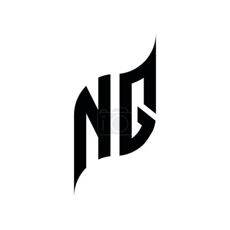 Ilustración de Plantilla de estilo de forma geométrica NQ Monogram. Monograma vector de diseño inicial aislado sobre fondo blanco - Imagen libre de derechos
