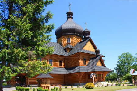 Photo for Vasilyevskaya church, Kosov, Ivano-Frankivsk region, Wooden church, The wooden church of St. Basil the Great, Moskalevsky church, Hutsul style, summer, Kosivschyna - Royalty Free Image