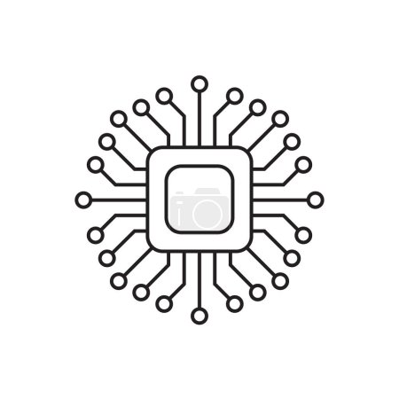 Ilustración de Procesador chip vector icono para el diseño gráfico, logotipo, sitio web, medios de comunicación social, aplicación móvil, ui ilustración - Imagen libre de derechos
