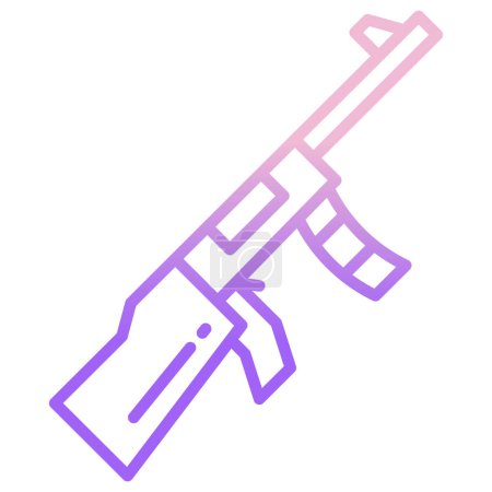 Foto de Ícono de arma militar de línea púrpura aislado sobre fondo blanco. símbolo del ejército. concepto de contorno colorido. vector. - Imagen libre de derechos