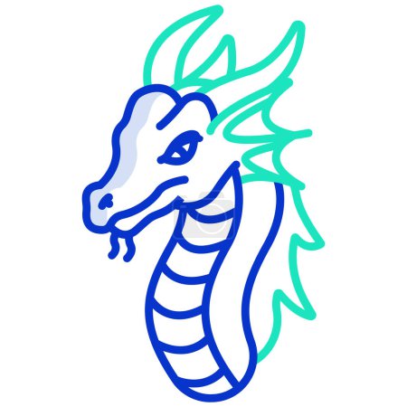 Foto de Lindo dragón de dibujos. Ilustración vectorial - Imagen libre de derechos