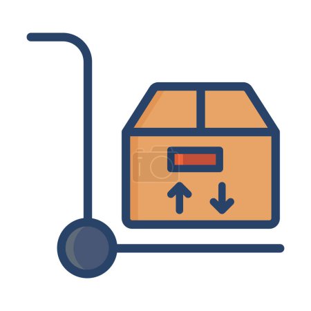 Foto de Caja con cajas y cartón estilo de relleno icono vector ilustración diseño - Imagen libre de derechos