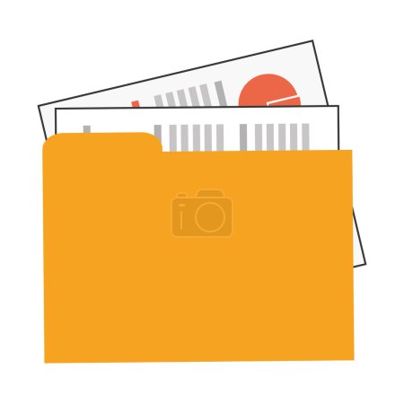 Ilustración de Carpeta de diseño plano con ilustración vectorial icono de archivos - Imagen libre de derechos