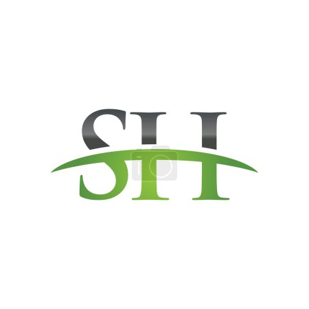 Letra inicial SH logo swoosh verde logotipo swoosh

