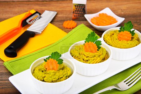 Photo for Puree Pate Broccoli, Pumpkin and Carrot Studio Photo - Royalty Free Image