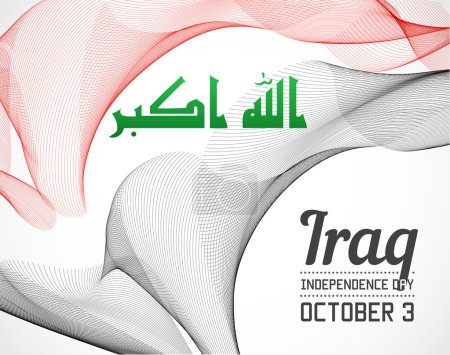 Illustration for National Day of Iraq in Blending Lines Style Vector with Date - Royalty Free Image