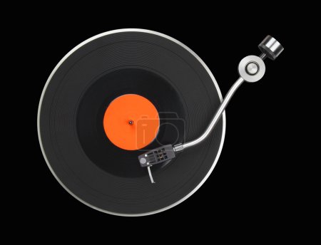 Photo for Abstract turntable part isolated on black - Royalty Free Image