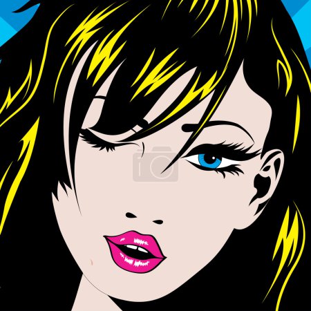 Pop Art femme clins d'oeil 