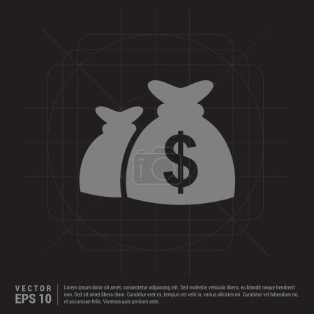Ilustración de Dinero bolsas icono, vector de ilustración - Imagen libre de derechos