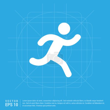 Ilustración de Correr icono atleta, vector de ilustración - Imagen libre de derechos