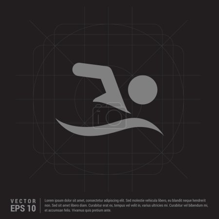 Téléchargez les illustrations : Icône du sport de natation, illustration vectorielle - en licence libre de droit