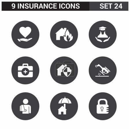 9 aplicación Iconos de seguros conjunto
9 aplicación Iconos de seguros conjunto