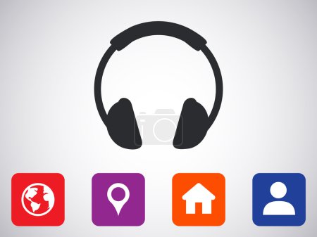 Illustration for Headphone icon, vector illustration - Royalty Free Image