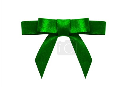 Photo for Green ribbon  bow isolated on white background - Royalty Free Image