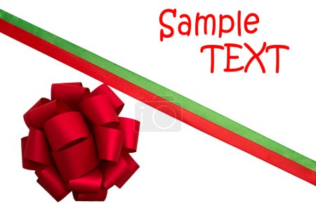 Photo for Multi colored  red green  ribbon with a  bow isolated on white background. - Royalty Free Image