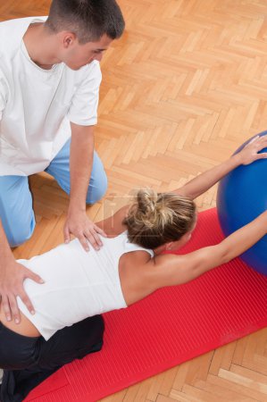 Female athlete on physical therapy