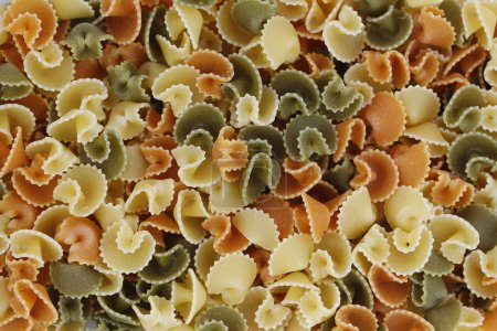 Photo for Pasta farfalle background, colorful raw italian food - Royalty Free Image