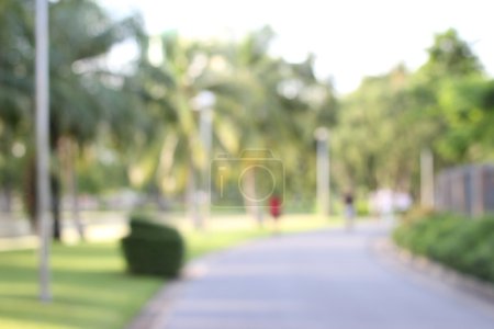 Photo for Blurred image of people walking on street with defocused multicolored bokeh lights of night street. Bangkok, Thailand - Royalty Free Image