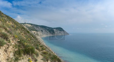 beautiful rocky shore of the black sea. Anapa