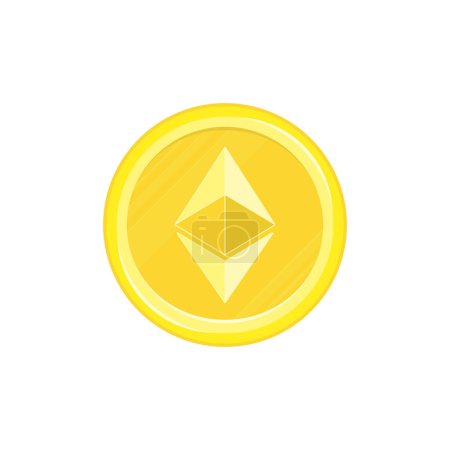 Ilustración de Signatura de moneda de oro etéreo. Criptomoneda Éter icono aislado sobre fondo blanco. Plataforma Blockchain. Moneda digital o moneda digital ETH. Ilustración vectorial EPS 10. - Imagen libre de derechos