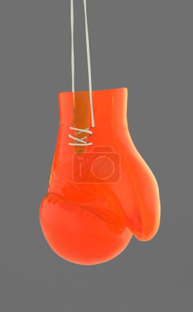 Photo for Golden boxing gloves hang on lace 3d render - Royalty Free Image