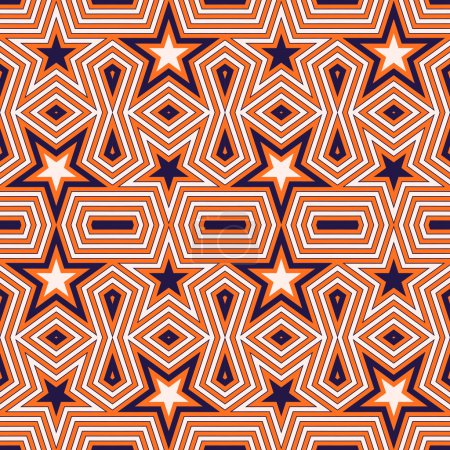 Geometric seamless pattern with stars