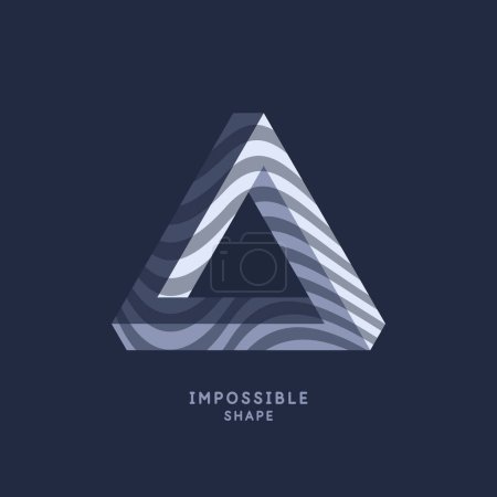 Ilustración de Forma geométrica imposible. El triángulo de Penrose. Forma aislada 3d. Un elemento gráfico para su diseño. Una ilusión óptica. - Imagen libre de derechos