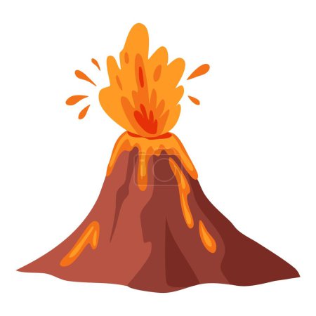 Ilustración de Icono del volcán vector de dibujos animados. Magma de lava. Erupción volcánica - Imagen libre de derechos