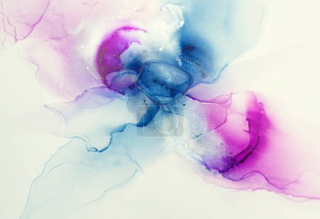 Photo for Abstract colorful background, wallpaper. Mixing acrylic paints. Modern art. Marble texture. Alcohol ink colors translucent - Royalty Free Image