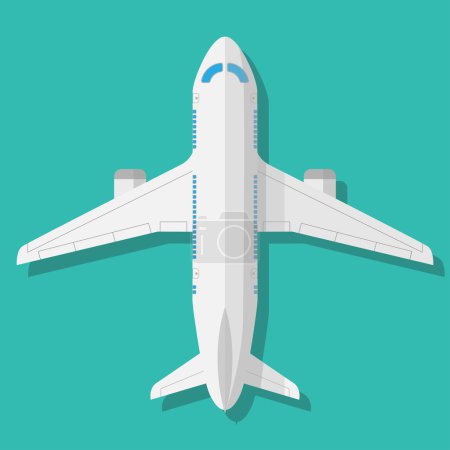 Téléchargez les illustrations : Illustration vectorielle et abstraite d'un avion passager dans le style plat. Pour la conception graphique et web
. - en licence libre de droit