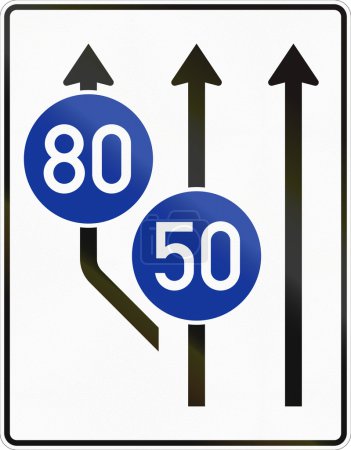 Tres carriles con velocidad mínima que comienza
