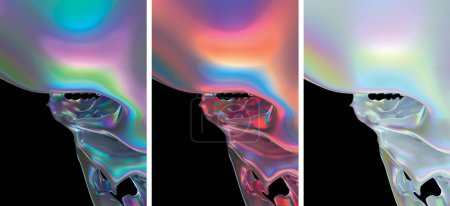 Modern Abstract Holographic Background. 3D Render