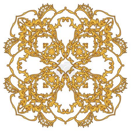 Arabesco dorado con flores