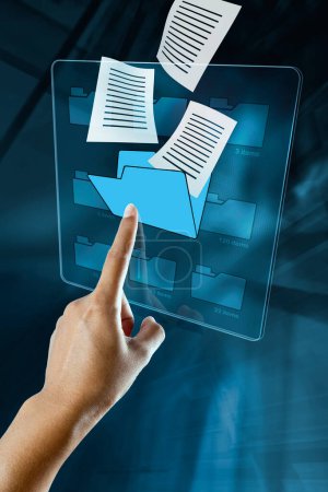 una mano de mujer está buscando datos en una carpeta en una pantalla digital
. una mano de mujer está buscando datos en una carpeta en una pantalla digital
.