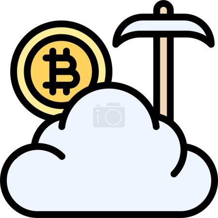 Ilustración de Icono de minería en la nube, Cryptocurrency relacionados con la ilustración vectorial - Imagen libre de derechos