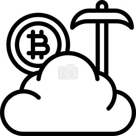 Ilustración de Icono de minería en la nube, Cryptocurrency relacionados con la ilustración vectorial - Imagen libre de derechos