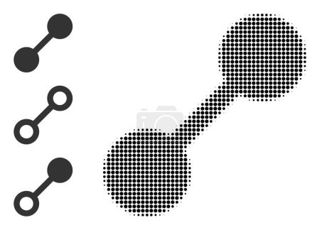 Ilustración de Relación de medio tono. Relación punteada construida con pequeños elementos de círculo. Ilustración vectorial del icono de relación sobre un fondo blanco. Patrón de medio tono contiene elementos de círculo. - Imagen libre de derechos