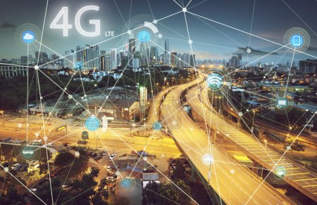 Concepto de tecnología Smart City 4g

