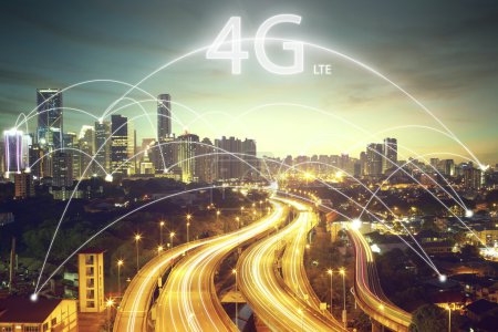 Concepto de tecnología Smart City 4g
