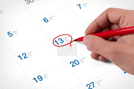 Marca en el calendario en abril
