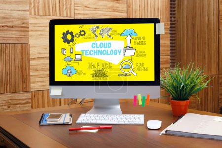 Photo for CLOUD TECHNOLOGY concept on computer screen - Royalty Free Image