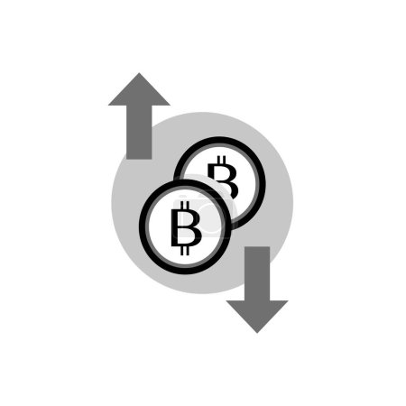 Ilustración de Bitcoin signo icono para el dinero de Internet. Crypto símbolo de moneda e imagen de moneda para su uso en proyectos web o aplicaciones móviles. - Imagen libre de derechos