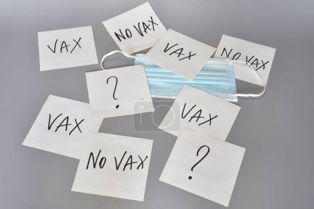 Concepto sobre la campaña Vacuna Covid-19. Vax o no vax, Indecisión de vacunar o no vacunar contra la epidemia del Coronavirus Covid-19 Concepto sobre la campaña Vacuna Covid-19. Vax o no vax, Indecisión de vacunar o no vacunar contra la epidemia del Coronavirus Covid-19