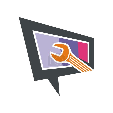 Ilustración de Diseño Logo servicio tv chanel ilustración tecnología información - Imagen libre de derechos