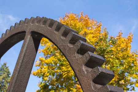 Photo for Old vintage gear in the governor's park, Petrozavodsk, Karelia, Russia. Autumn - Royalty Free Image